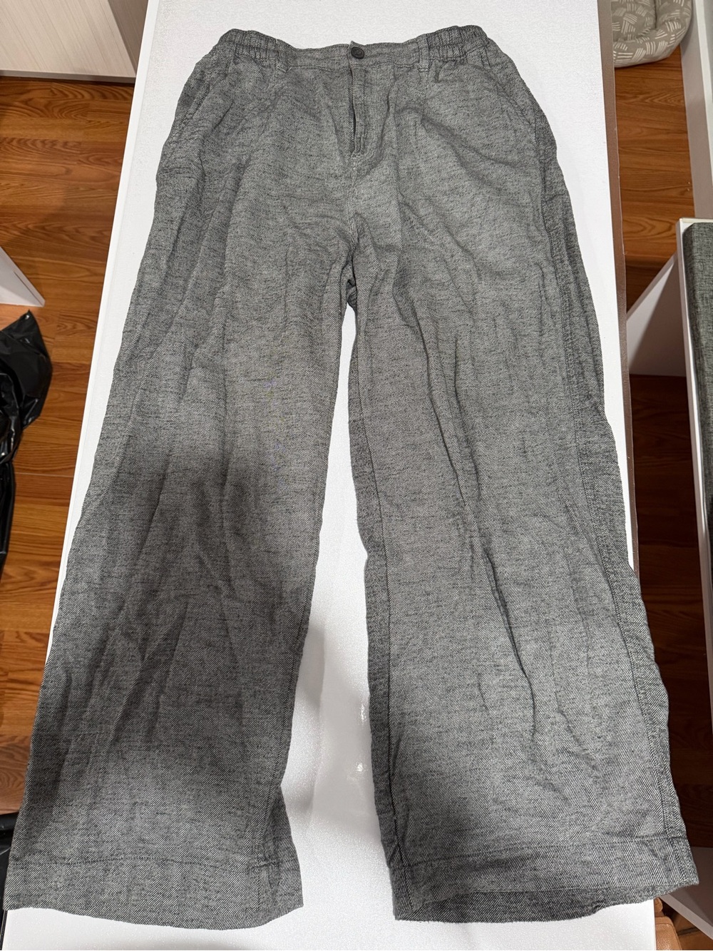 Aerie Gray Twill Wide-Leg Pants — Size M